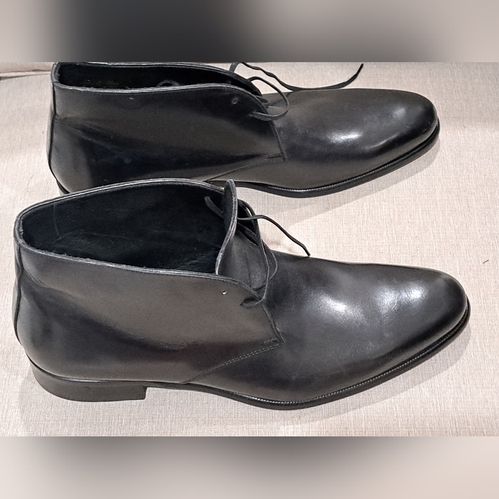 Paul Evans Lace-Up Nero Boots- Black Men's Size 9-Excellent Condition